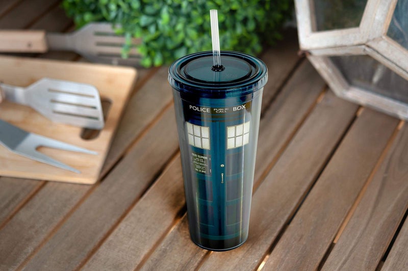 Seven20 Doctor Who TARDIS 22 Oz Acrylic Travel Tumbler With Lid & Straw - Double-Walled, BPA-Free Spillproof Cup Features Secure, Twist-On Cap & Matching Straw - Image 5